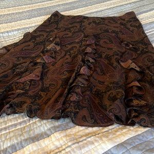 Chaps skirt, brown/blue/green paisley. Excellent Pre-owned Condition. XL